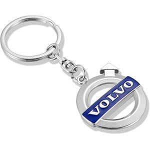 Janie Fit Volvo Key Chain Ring - 3D Chrome Metal Alloy Diamond Keychain Keyring